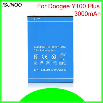 ISUNOO Akumulatoru Nomaiņa DOOGEE Y100 Plus Akumulatora 3000mAh Par Doogee Valencia 2 Y100 Plus Mobilo Telefonu