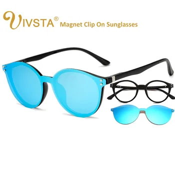 IVSTA Cat Eye Saulesbrilles Klipu, ar Magnētu Nav Āķis Dizains, Super Gaismas Polarizētās Lēcas Spogulis Saspraudes Magnētiskā Rāmis