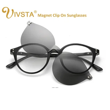IVSTA Cat Eye Saulesbrilles Klipu, ar Magnētu Nav Āķis Dizains, Super Gaismas Polarizētās Lēcas Spogulis Saspraudes Magnētiskā Rāmis