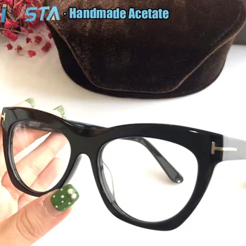 IVSTA augstākās Kvalitātes TF5559 Optiskās Brilles Rāmis Sieviešu Roku darbs Acetāts Luksusa Zīmolu Dizainera Recepšu Lēcas Tuvredzība par Redzes
