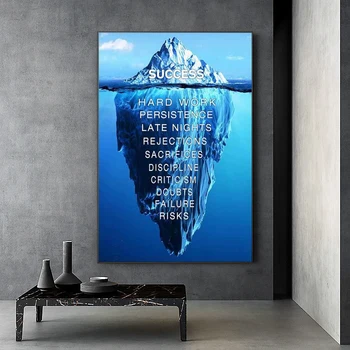 Iceberg Panākumu Iedvesmojošu Citātu Kanvas Glezna Cuadros Plakātu Izdrukas Sienas Mākslu, viesistaba, Mājas Dekoru