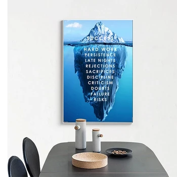 Iceberg Panākumu Iedvesmojošu Citātu Kanvas Glezna Cuadros Plakātu Izdrukas Sienas Mākslu, viesistaba, Mājas Dekoru