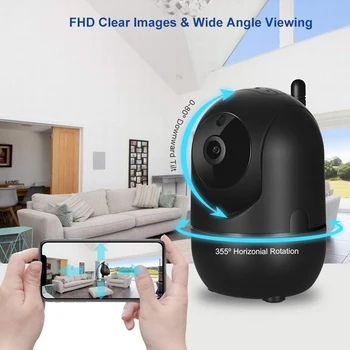 Iekštelpu Wifi Kameras Home Security HD 1080P Novērošanas IP Kameras Auto Izsekošana Cilvēku Tīkls, Bezvadu VIDEONOVĒROŠANAS Kameras YCC365