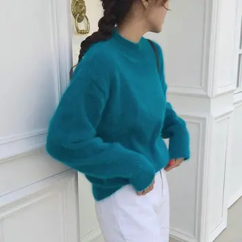Ietilpst Džemperis Sievietēm, Apģērbu Korejas Ūdeļu Kašmira Zaudēt Rozā Džemperi, Topi Sieviete Džemperi Lielgabarīta Vintage Džemperis Ziemas 2020