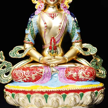 Ilgmūžība/Amitayus Krāsas 5inch Iedarbīgu Tranic Budas Sakausējuma Metāla Budistu Piegādātājiem Mājām/ Biroju Rotā Statuja Kuģiem