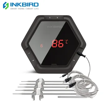Inkbird IBT-6XS Digitālo Termometru Bluetooth Bezvadu BBQ Termometrs Ar Sešiem Zondes Bezmaksas APP un USB Rechargable Battery