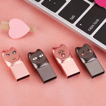 Ins cute karikatūra kaķis pendrive jauki usb flash drive mini kabatas izmēra 32G 64G pen drive mīļāko dāvanu bezmaksas OTG adapteri флешка