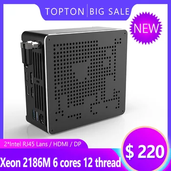 Intel Xeon E-2186M/Xeon 2*2666MHZ DDR4 Mini-PC Windows Server 10 Pro UHD Grafikas 630 HDMI Mini-DP 4K WiFi, BT, Datora