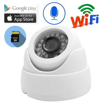 Ip Kamera 1080p Wifi 720P, 960P HD Uzraudzības Home Security Onvif Bezvadu CCTV Kamera, TF Card Slots Infrasarkano Audio Dome Kamera