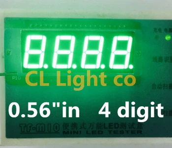 Ir 0,56 collu 4bit Kopējo anoda Digitālo Caurules Tīra zaļā LED Ciparu Displejs 7 Segmentu 0.5 0.5 collu sasniegt 0,56 collu sasniegt 0,56