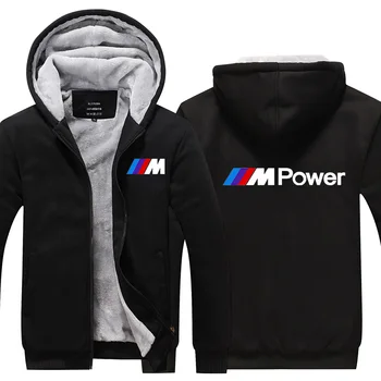 Ir 2021. BMW M Power Tracksuit Vīriešu Bieza Hoodies Gadījuma Modes Augstas Kvalitātes Kapuci Slim Ziemas Outwear Silts Jacke Vīriešu Apģērbs