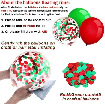 Ir 2021. DIY Jauno Gadu Ziemassvētku Baloni Vainags Arku KOMPLEKTS Lateksa Zaļš Sarkans Folija Baloni Puse Dekori Puse Piepūšamie Baloni ar Hēliju