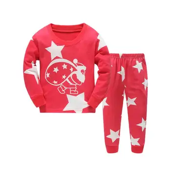 Ir 2021. Jaunas 2gab Zēniem ar garām Piedurknēm Pidžamas Pidžamas Bērniem Bērnu Briežu Kokvilnas Pijama Bērniem Sleepwear Meiteņu Apģērbu Komplekti