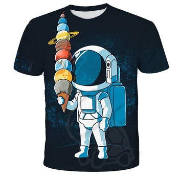 Ir 2021. Jauns Bērnu T-krekls Astronauti Kosmosa Bērnu Krekls Meitene Īss T Krekli Bērniem, Bērnu Apģērbi Zēniem Topi Tīņi Tee