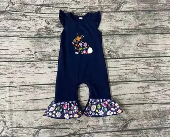 Ir 2021. Jaunu Bērnu Meiteņu Drēbes Trušu Izšuvumi Tunika Top Ziedu Garas Bikses Toddler Bērniem Valkāt Lieldienu Zaķis Tērpiem