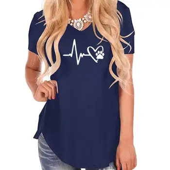 Ir 2021. Jaunu Modes Cardiogram Print T-Krekls Sievietēm Sieviešu Harajuku Apgriezts Vasaras Kawaii Japāņu Rock