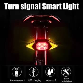 Ir 2021. Jaunu Velosipēdu Gaismas LED USB lādējamu Riteņbraukšana Taillight Smart Bezvadu Tālvadības Pagrieziena Signāla Gaismu Brīdinājuma Velosipēds Gaismas