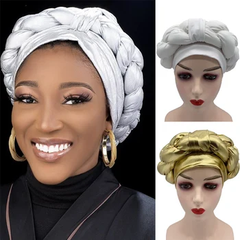 Ir 2021. Jaunāko Musulmaņu Turban Cepures Sievietēm, kas Jau Veikti Āfrikas Auto Gele Headtie Bizītes Sieviešu Galvas Wraps Sunīti Nigērijas Gele