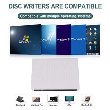 Ir 2021. USB 3.0 Slim Ārējie DVD-RW, CD Rakstītājs Disku Rakstītājs, Lasītājs Spēlētājs Optiskos Diskus Klēpjdatoru, DATORU, Dvd Rakstītājs, Lai Portatīvo DATORU MAC