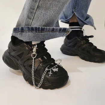 Ir 2021. Unisex Pušķis Krusta Tauriņš Šarmu Saspraudes Anklet Boot Apavu Ķēdes Hip Hop, Punk Smieklīgi Aproce Kurpes Accessorices