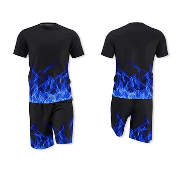 Ir 2021. Vīriešu Ikdienas Komplekts Modes 2 Gabali Uzvalks Daudzām Īsām Piedurknēm T-krekls, Šorti Komplekti Vīriešu Sporta Tracksuit Vasaras Sportsuit
