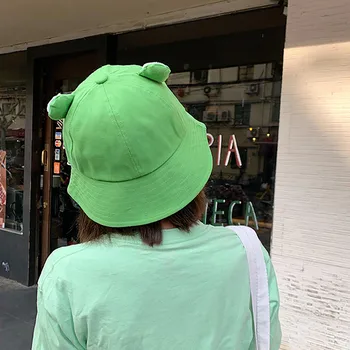 Ir 2021. modes froggy cepuri Sieviešu Ziemas Cute Dzīvnieku Pārgājienu Pludmalē Zvejas Klp Cepures Fotogrāfija Spaiņa Cepuri 56-58cm шляпа лягушка 00