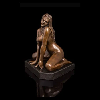Ivorique DS-546 Bronzas Erotiska Lielās Krūtis Mākslas Rietumu Bronzas Skulptūru Seksīgu Kailu Meiteni Statuja Figūriņas mājas apdare