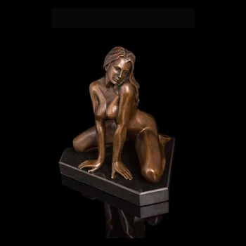 Ivorique DS-546 Bronzas Erotiska Lielās Krūtis Mākslas Rietumu Bronzas Skulptūru Seksīgu Kailu Meiteni Statuja Figūriņas mājas apdare
