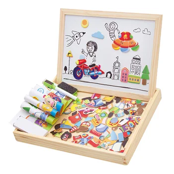 Izglītības Magnētisko Kaste ar interaktīvo Tāfeli un Tāfeli Mozaīkas Valdes Koka Rotaļlieta Puzzle 2019 New Design Bērnu Rotaļlietu Dropship