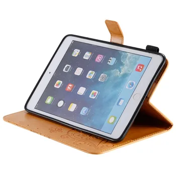Izkalt Tauriņš Ādas Gadījumā iPad mini 5 2019 7.9 collu Smart Cover For iPad Mini 1 2 3 4 5 Būtiska tablete gadījumā+Filma+Pildspalva