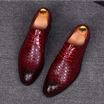 Izmērs 38~48 oficiālu kurpes vīriešiem oxfords factory outlet elgant ādas kurpes zīmola tendence vīriešu kāzu kurpes #AF3702