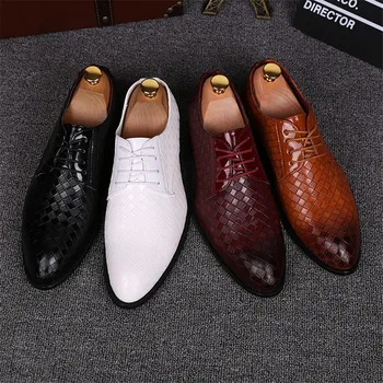 Izmērs 38~48 oficiālu kurpes vīriešiem oxfords factory outlet elgant ādas kurpes zīmola tendence vīriešu kāzu kurpes #AF3702