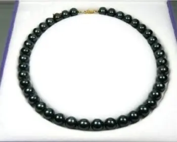 Izsmalcinātu 9-10 mm melns Tahitian AAA++ Pērļu Kaklarotu 18
