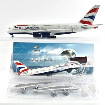 JASON TUTU 46cm British Airways Airbus a380 Lidmašīna, Modeļa Lidmašīnas Modeļa Lidaparātu Sveķu Lējumiem 1:160 Mērogā ar Gaismas & Stūre