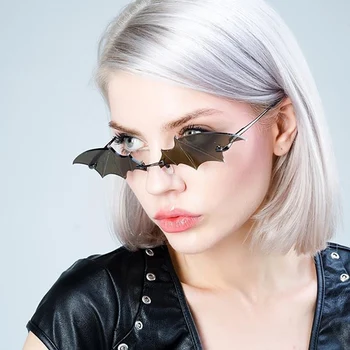 JASPEER Modes Saulesbrilles Sievietēm, Vīriešiem, bez apmales Vintage Bat Formas Brilles, Briļļu Luksusa Zīmolu Trending Saulesbrilles Par Sievietēm