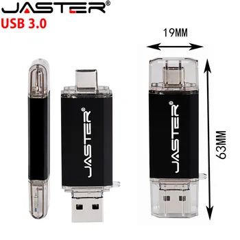 JASTER Jaunu 3 IN 1 OTG (Android un USB & Type_C) USB 3.0 flash drive, Metāla Pasūtījuma Pen Drive 64GB, 32GB OTG metāla usb flash
