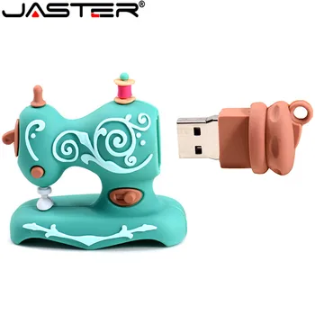 JASTER Karikatūra USB2.0 Flash Drive Šujmašīnu Pen Drive Pen Drive 4GB 8GB 16GB 32GB 64GB, 128GB U Diska Kāzu Piemiņas G