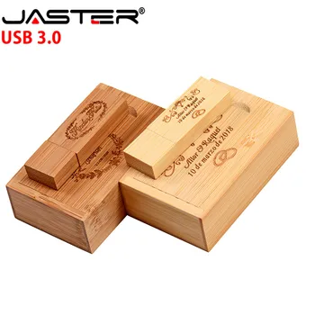 JASTER Koka bambusa+kastes USB flash drive pendrive 8GB 16GB 32GB atmiņas karte USB creativo personas dāvinājuma (bezmaksas custom logo )