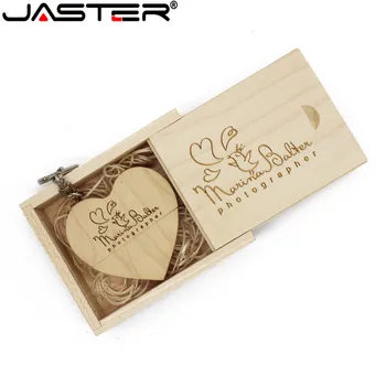 JASTER (vairāk par 1 GAB. bez LOGOTIPA) valriekstu koka sirds + kastes USB flash drive radošo pendrive 8GB 16GB 32GB 64GB atmiņas karti memory stick
