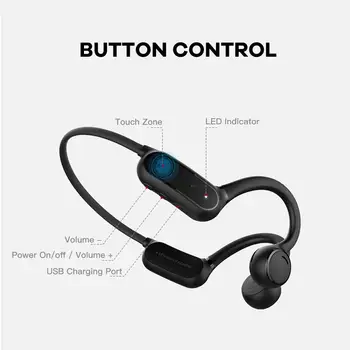 JAUNAIS Sporta Bluetooth Austiņas Ūdensizturīgs Kaula Vadāmība Austiņas Smart Touch Ne-in-auss 6D Panorāmas Telpiskās Skaņas Austiņas