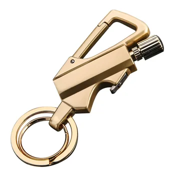 JAUNS-3 In 1 Multi-Function Keychain Spēles Stick Āra Atslēgu Piekariņu Vīriešu Uguns Ūdensizturīgs Pudele Nazis Atslēgu Piekariņu—Zelta
