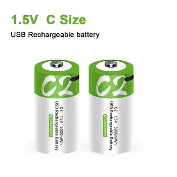 JAUNS C Izmēra 1,5 V 5000mWh Universālo Mikro USB Uzlādes Baterijas, Akumulators Uzlādēts litija polimēru Litija Polimēru baterija