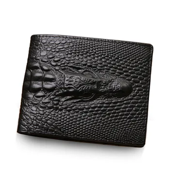 JAUNS Vīriešu Maku Īstas Ādas kabatas portfeli, Vintage Krokodila galvu Somiņas kredītkaršu Īpašniekiem Dolāru Seifs Sajūgs Maku