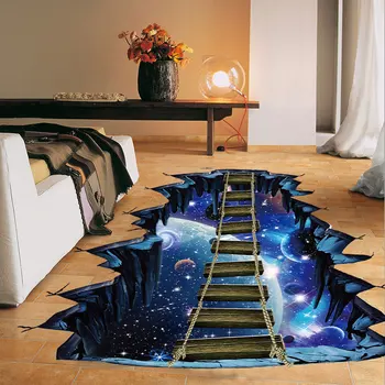 JAUNU Lielā 3d Kosmisko Telpu Sienas Uzlīmes Galaxy Zvaigžņu Tilts Home Decoration Bērnu Istabas Grīdas Dzīvojamā Istabā Sienas Uzlīmēm, Mājas Dekoru