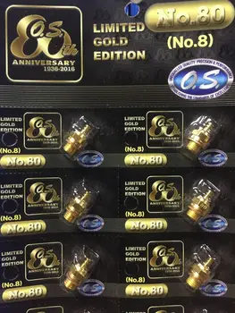 JAUNU O. S. os Glow Plug OSNO.8 OS8# Zelta Vidējā Ceļu Nitro Glow Plug Motora PartsRC Auto 1GB