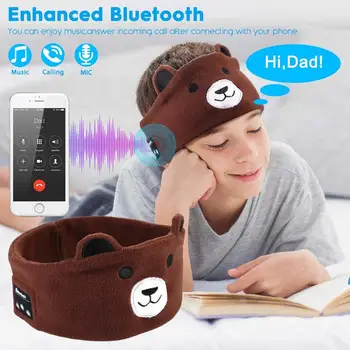 JINSERTA Cute Kazlēnu Bluetooth Austiņu Miega Maska Bluetooth 5.0 Stereo Mūzikas Atskaņotājs Atbalsta Brīvroku Mīksts Galvas stīpa, lai Tālrunis