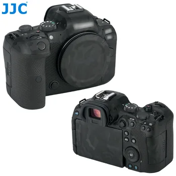 JJC Anti-Scratch Kameras korpusa Uzlīmes Aizsardzības Ādas Filmu Komplekts Canon EOS R6 Kamera, Ādas Aksesuāri Ēnu Melns