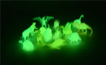 JSXuan 16pcs/daudz Dinozauru Jurassic Attēls Pasaules filmu Rotaļlietu noctilucent dinozauru, kas spīd tumsā Rotaļlietas Bērniem Dāvanas