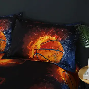 JSport Sērijas Psychedelic Gultas Komplekts Futbols Basketbols 3D Iespiesti Gultasveļa Sega sedz Mīksts Komplekts Mājas Guļamistaba Dekorēšana