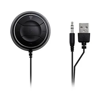 JaJaBor Bluetooth Automašīnas Brīvroku Komplekts ar NFC Funkciju, Iebūvēts Mikrofons (3,5 mm AUX Audio Mūzikas Uztvērējs Dual USB Automašīnas Lādētājs